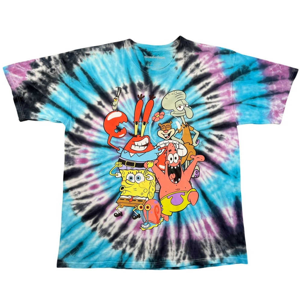 Nickelodeon Spongebob Squarepants Tie Dye T Shirt Mens XL Graphic Tee
